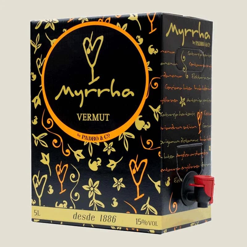 Vermut Myrrha Blanco Bag in Box 5L, botella de vermut blanco tradicional formato grande