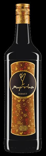 Vermut Myrrha Rojo Reserva, botella de vermut rojo reserva tradicional