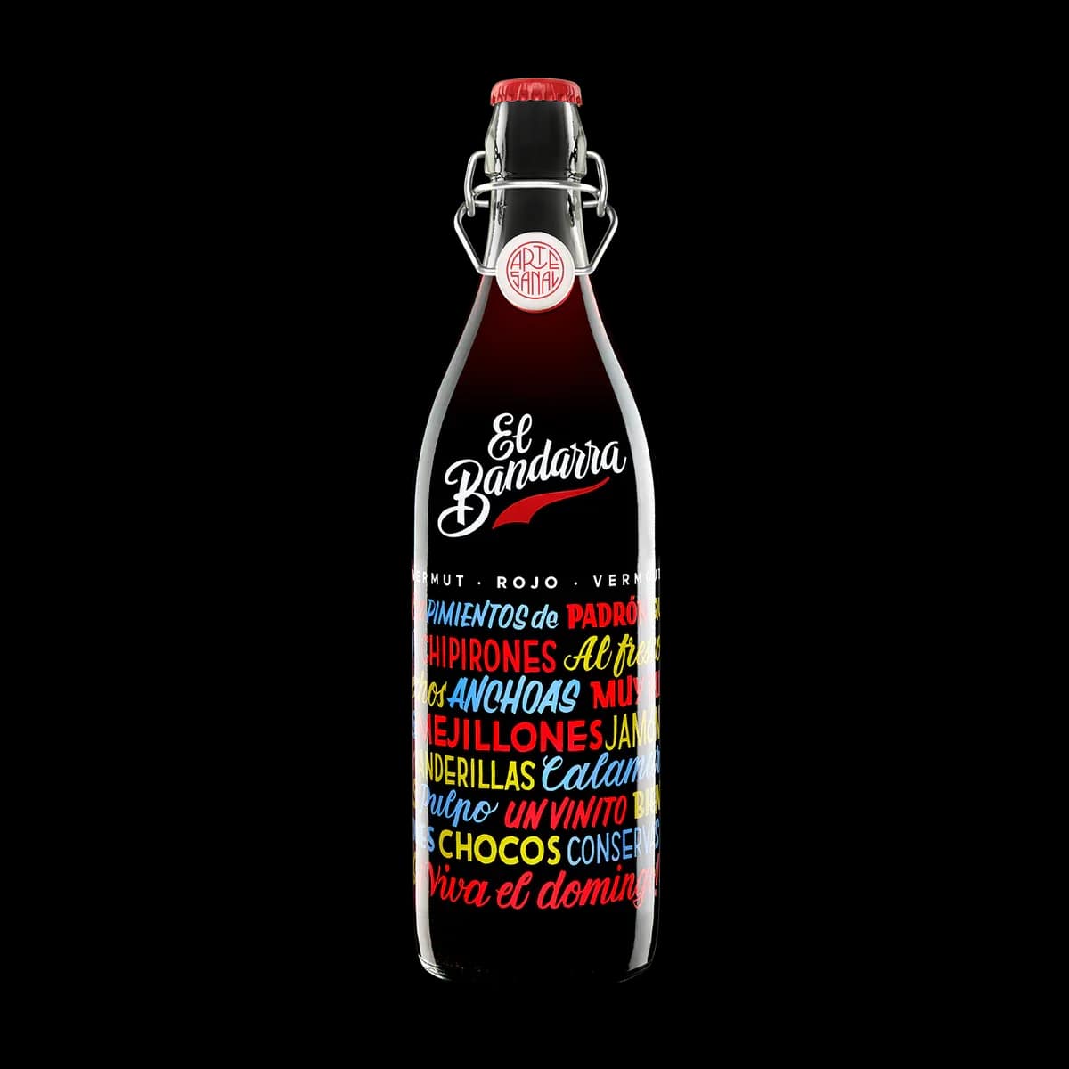 El Bandarra Rojo, botella de vermut rojo