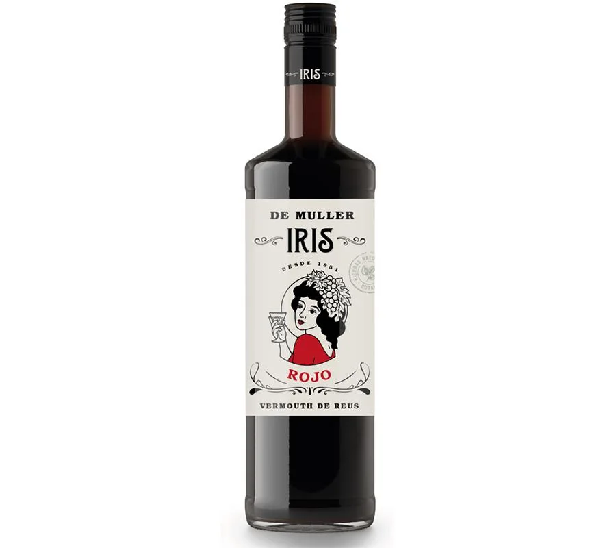 Iris Rojo De Muller, botella de vermut rojo clásico
