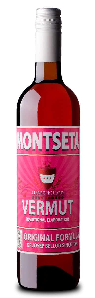 Vermut Montseta Rosado, botella de vermut rosado